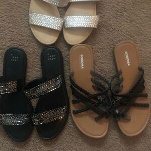 Sonoma Women's Black and Tan Sandals
